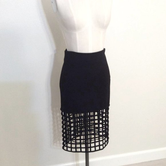 #529 NASTY GAL 'Rattle the Cage' black pencil Skirt NWOT Size S - Picture 1 of 7